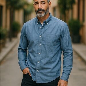 Mens Joseph Abboud Men’s Chambray Button Down Shirt Size 2XL